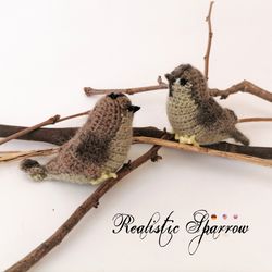 realistic sparrow. crochet pattern