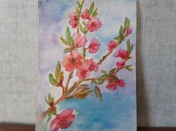 drawing watercolor, spring flowering