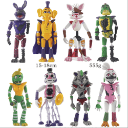  8pcs Inspired by Game Five Night at Freddys Toys  Set Candy's  FNAF Action Figure [Sheep, Cindy The Cat, Happy Frog, Mr. Hippo, Nightmare  Bonnie, Turtle Swordsman, Chester The Chimpanzee, Reindeer] 