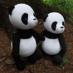 pattern crochet teddy panda bear. pattern amigurumi teddy panda bear. tutorial crochet toy animal pdf.