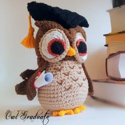 owl graduate. crochet pattern