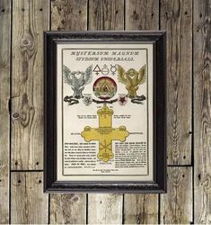 symbols of the rosicrucians. mystical wall decor. occultist gift. 335.