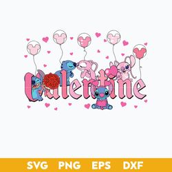 couple stitch angle balloon svg, disney love svg, valentine day svg