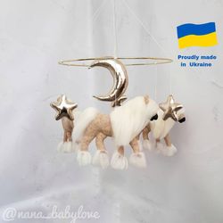 horses  baby mobile  crib mobile horses  nursery decor  gift for baby  crib mobile girl