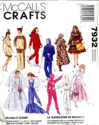 digital vintage patterns mc calls 7932 clothes for barbie and fashion dolls 11 1\2