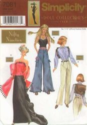 digital vintage patterns simplicity 7081  for barbie doll and fashion dolls 11 1\2 inches