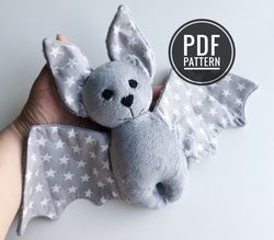 bat plush pattern, bat pattern, bat sewing pattern, bat toy pattern