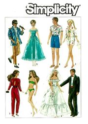 digital vintage patterns simplicity 8377 for barbie doll and fashion dolls 11 1\2 inches