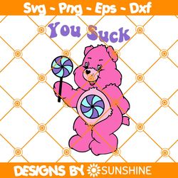 you suck care bear svg, 90s cartoon svg, funny cartoon svg, file for cricut