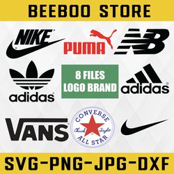 logo brand bundle svg converse svg, all star svg, nike svg, puma svg, adidas svg, vans svg, png, dxf,eps