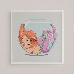 mermaid, fantasy cross stitch, cross stitch pattern, girl cross stitch, mermaids cross stitch, counted cross stitch