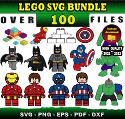 100 LEGO MEGA SVG BUNDLE - svg, png, dxf, eps, pdf files for print & cricut