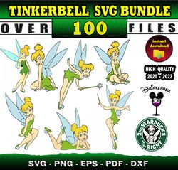 100 tinkerbell mega svg bundle - svg files for print & cricut