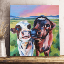 cow painting on canvas cow art canvas animal farm animal painting cow original art farmhouse artwork animal wall art