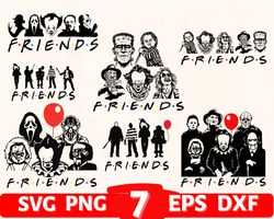 Horror Characters Friends svg, chucky svg, pennywise svg, scary movie svg, michael myers svg, freddy kruegger svg