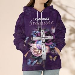 purple 3d christian  unisex hoodies, meaningful gift for christian friends, christian gift, religious gift