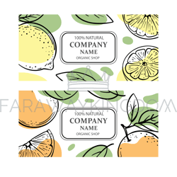 citrus labels design sticker sketch vector illustration set