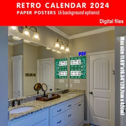 02 retro calendar 2024