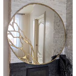 asymmetrical mirror brass frame irregular mirror home decor aesthetic mirror decorative mirror