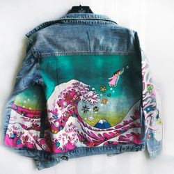 Louis Vuitton Custom Denim Jacket; Hand Painted; Art on denim; Denim jacket  with art; Jacket with painting; Exclusive w…