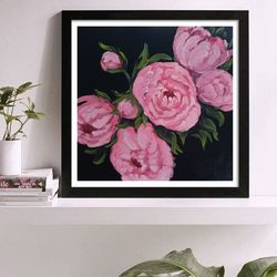 oil painting still life peonies original art wall art flowers painting canvas artist tatiana vakhromeeva