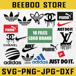 logo brand bundle svg adidas driping svg, chanel driping svg, lv driping svg, nike driping, nike svg,puma svg png dxf
