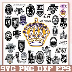 bundle 33 files los angeles kings hockey team svg, los angeles kings svg, nhl svg, nhl svg, png, dxf, eps