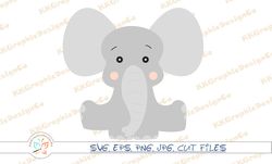 baby elephant svg cute elephant cut file baby shower elephant svg elephant clipart elephant png baby elephant png