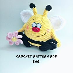 crochet bee pattern, instant download, pdf pattern, amigurumi bumble bee pattern