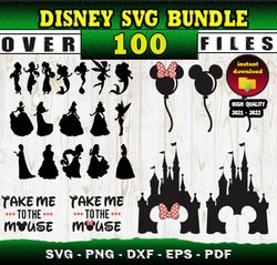 100 DISNEY MEGA SVG BUNDLE - svg, png, dxf  files for print & cricut