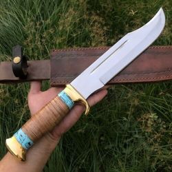 custom handmade crocodile dundee bowie knife d2 tool steel, best gift for men