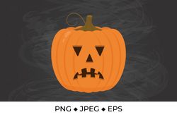 Halloween pumpkin face. Angry Jack-o-Lantern