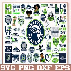 bundle 50 files seattle seahawks football teams svg, seattle seahawks svg, nfl teams svg, nfl svg, png, dxf, eps