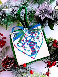 variegated christmas deer ornament cross stitch pattern pdf  by crossstitchingforfun instant download