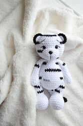 white tiger plush toy, cute crochet tiger safari animals personalized gifts for boys and girls