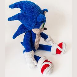 crochet pattern sonic the hedgehog. digital download - pdf. diy amigurumi toy tutorial in english and german