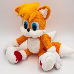 tails crochet pattern, sonic the hedgehog, plush toy animal, amigurumi doll, tutorial pdf digital download