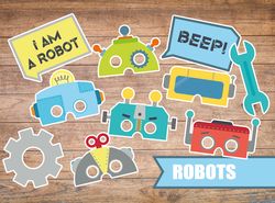 robot masks, robot kid party, robot birthday, science party, robot party, robot masks, printable