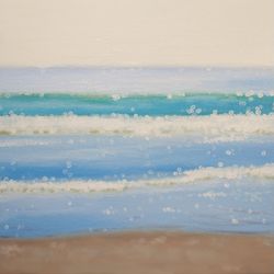 original oil painting blur bright oil painting wall art sea painting seascape painting