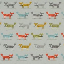 fox fabric, fabric with foxes, cute fox fabric, cotton fabric with foxes