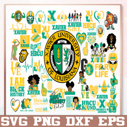 bundle 56 files xavier university football team svg, xavier university svg,  hbcu team svg, mega bundle, designs, cricut