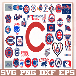 bundle 43 files chicago cubs baseball team svg, chicago cubs svg, mlb svg, mlb team  svg, mlb svg, png, dxf, eps, jpg