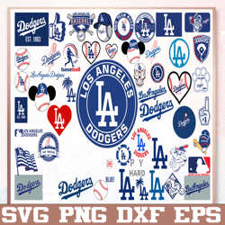 bundle 55 files la dodgers baseball team svg, la dodgers svg, mlb team  svg, mlb svg, png, dxf, eps, jpg