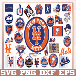 bundle 33 files new york mets baseball team svg,  new york mets svg, mlb team  svg, mlb svg, png, dxf, eps, jpg