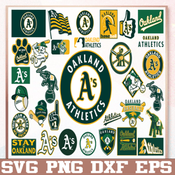 bundle 32 files oakland athletics baseball team svg, oakland athletics svg, mlb team  svg, mlb svg, png, dxf, eps, jpg