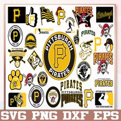 bundle 32 files pittsburgh pirates baseball team svg, pittsburgh pirates svg, mlb team  svg, mlb svg, png, dxf, eps