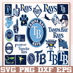 bundle 27 files tampa bay rays baseball team svg, tampa bay rays svg, mlb team  svg, mlb svg, png, dxf, eps, jpg