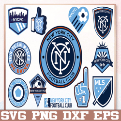 bundle 12 styles mls new york city fc soccer team svg, new york city fc svg, mls teams svg, mls svg, png, dxf, eps