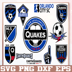 bundle 12 styles mls san jose earthquakes soccer team  svg, san jose earthquakes svg, mls teams svg, mls svg, png, dxf