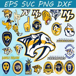 bundle 28 files nashville predators hockey team svg, nashville predators svg, nhl svg, nhl svg, png, dxf, eps